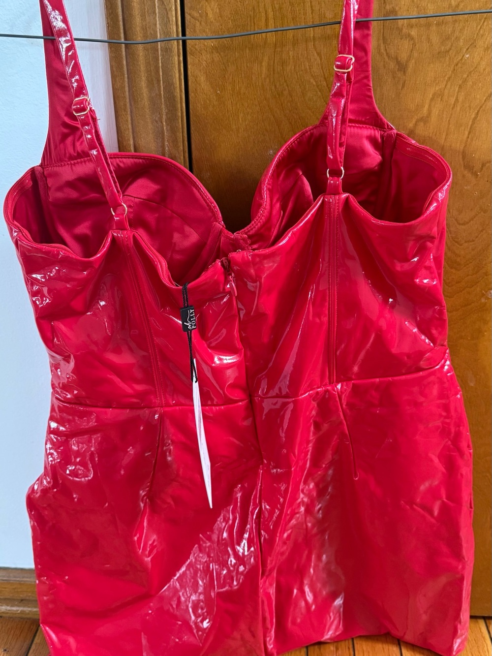 Oh Polly Red Patent Bustier Corset Mini Dress - Picture 5 of 7